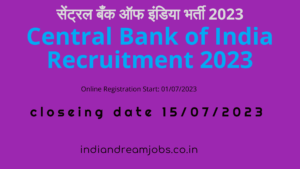 central Bank Of India Recruitment 2023