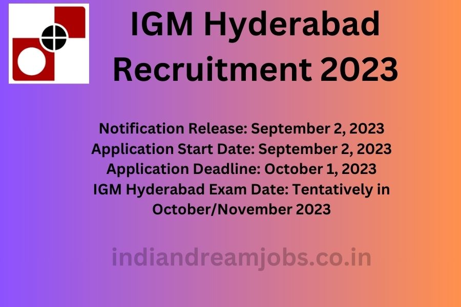 IGM Hyderabad Recruitment 2023